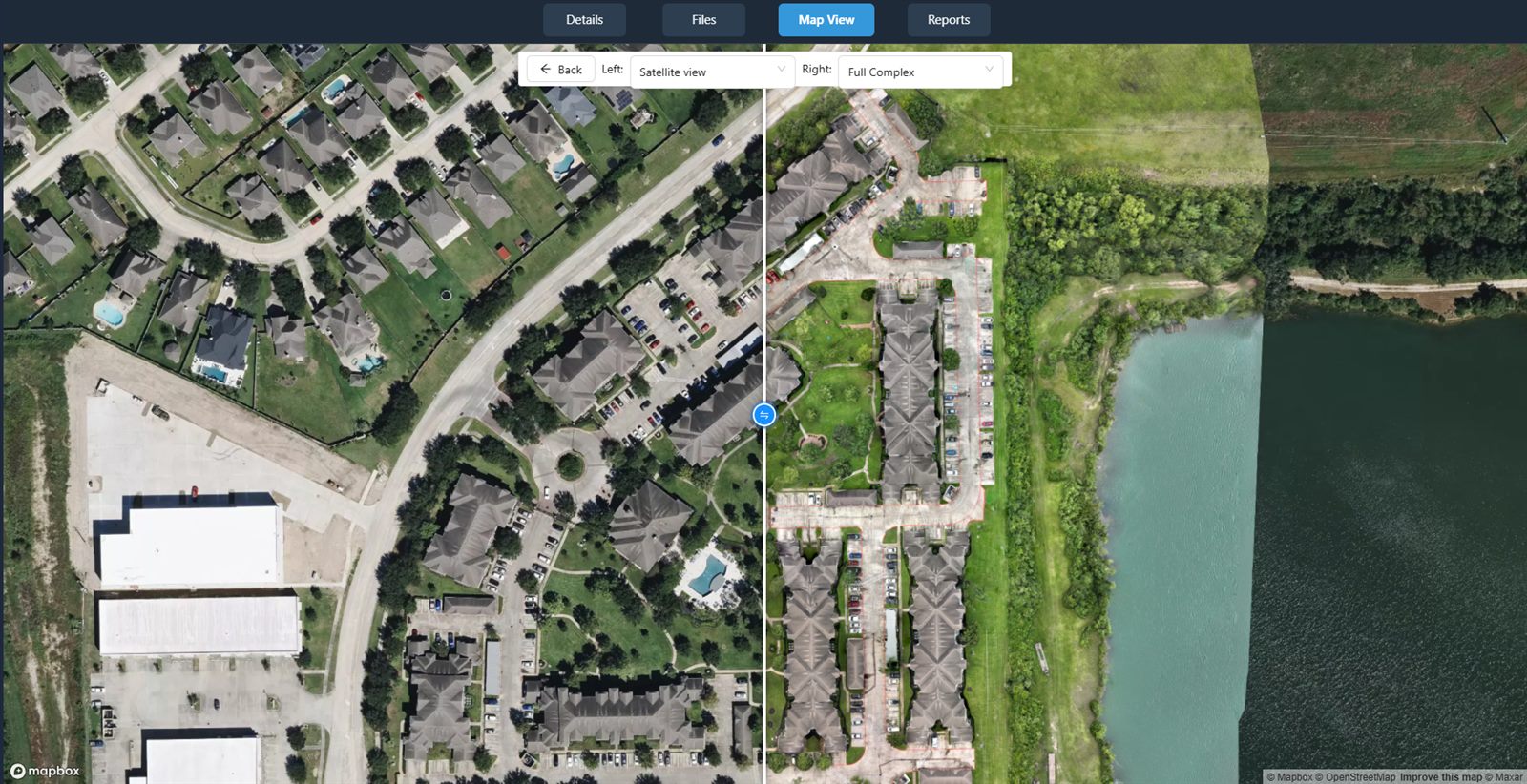 Side-by-side comparison of two capture dates