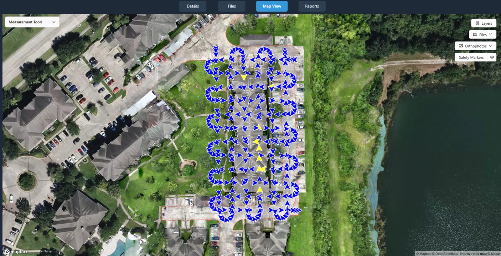 Interactive Map View with measurement tools