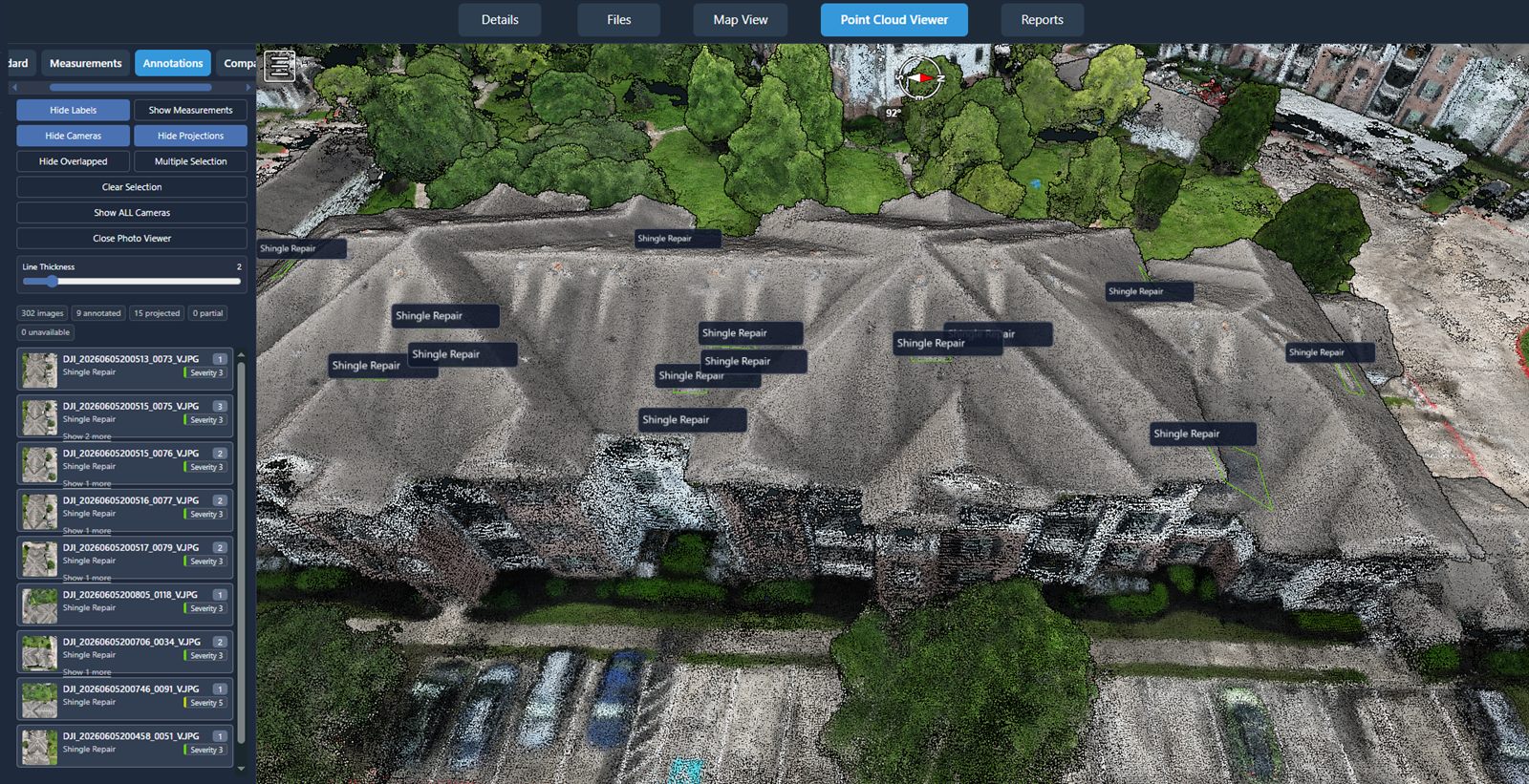 3D point cloud viewer with annotated defects