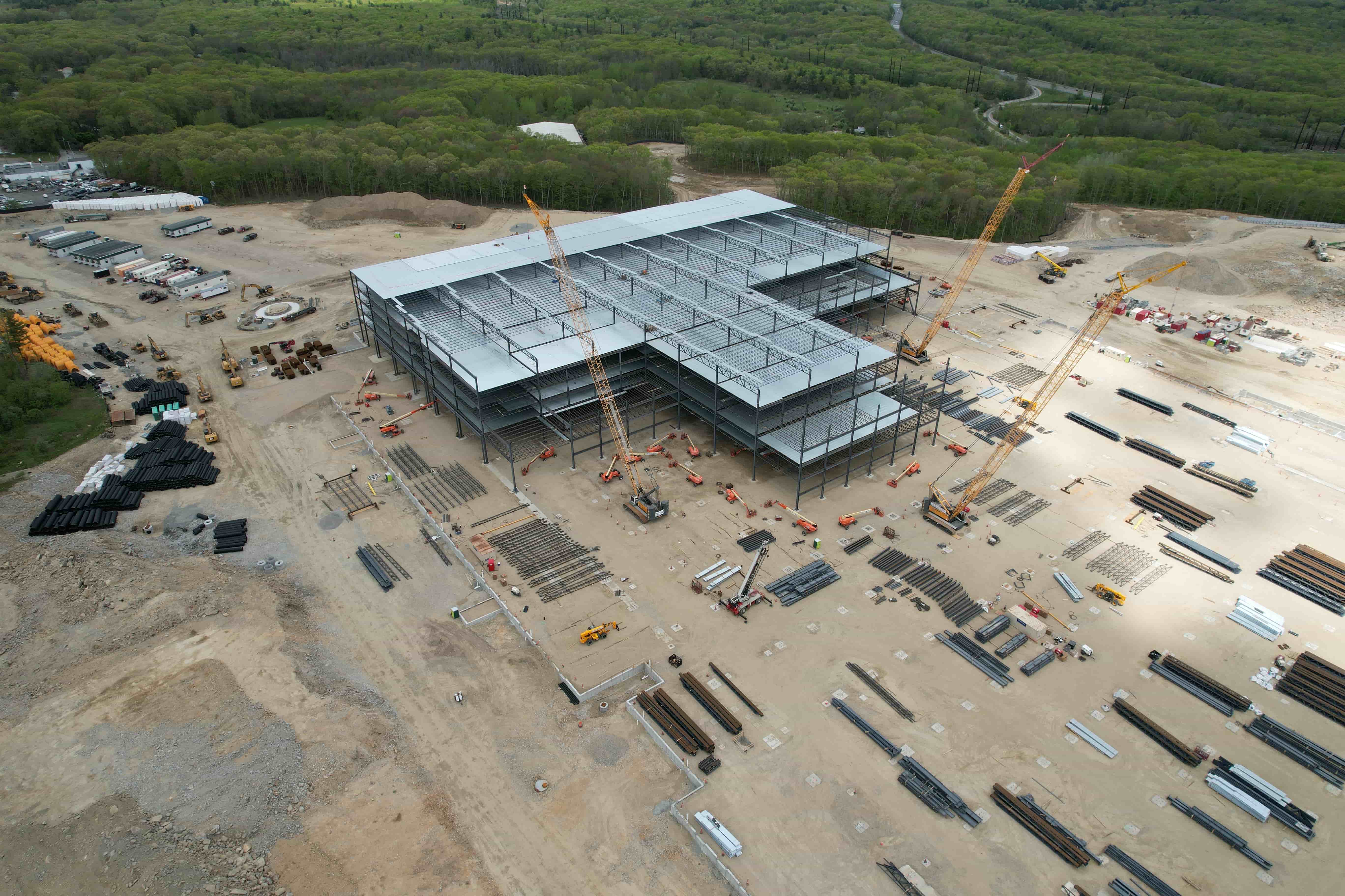 Aerial view of construction site