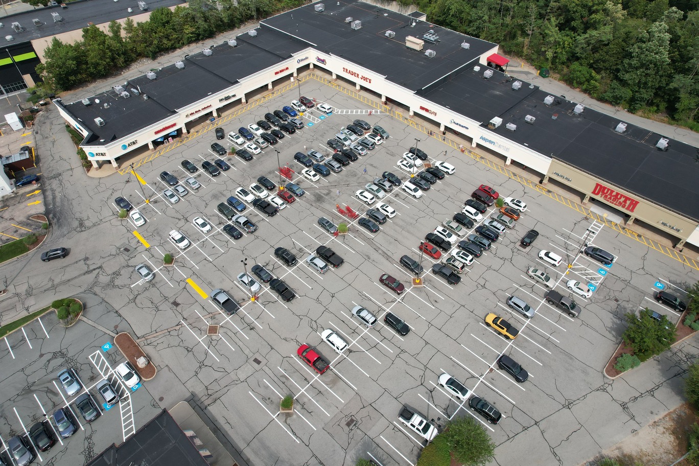Aerial view of commercial property
